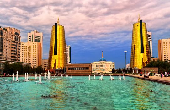 Astana, capital city of Kazakhstan, view to the Akorda Presidential Palace