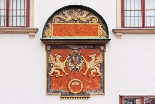 Detail of an architectural complex Hofburg Palace  at Heldenplatz in Vienna. Austria