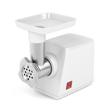 Meat grinder on white background