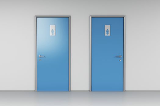 Toilet doors for male and female genders