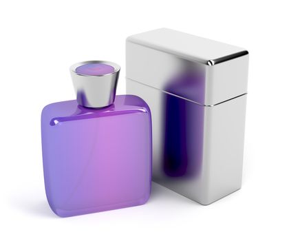 Unisex purple perfume bottle and metal packaging box