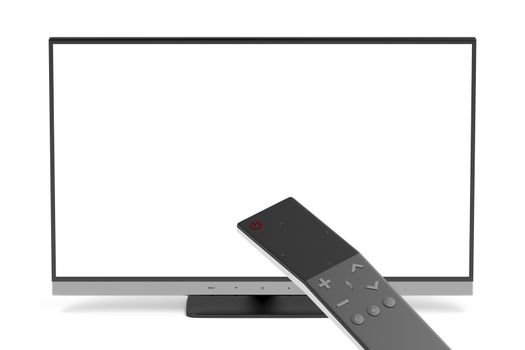 Widescreen tv and smart remote control