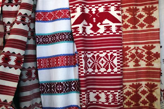 Ukrainian folk wedding towel texture for background