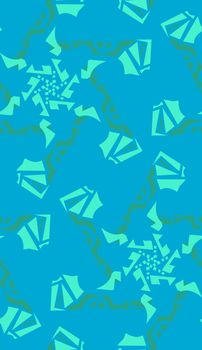 Aqua kaleidoscope background pattern of star shapes