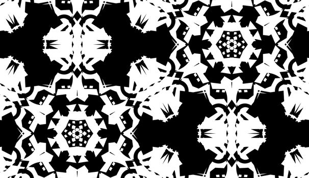 White on black doily seamless background pattern