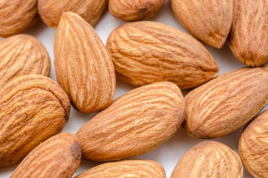 Close up raw Almonds background