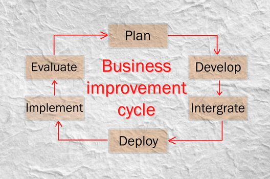 Business improvement cycle process, business concept for presentations and reports.