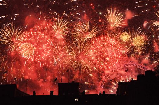 New Years firework display in London