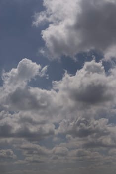 beautiful white fluffy clouds in the irsh sky