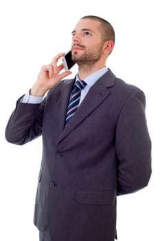 young business man on the phone, isolated