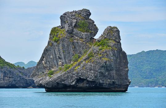 Famous world known Monkey Island landmark in Ang Thong National Marine park in Thailand sea