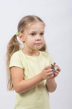 Portrait of a four-year European girls Kushan chocolate