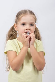 Portrait of a four-year European girls Kushan chocolate