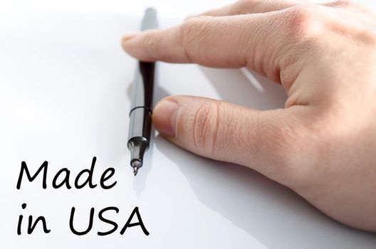 Made in Usa text concept isolated over white background