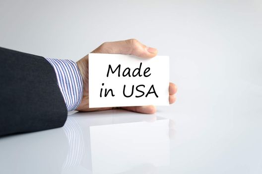 Made in Usa text concept isolated over white background