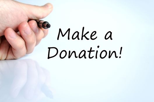 Make a donation text concept isolated over white background