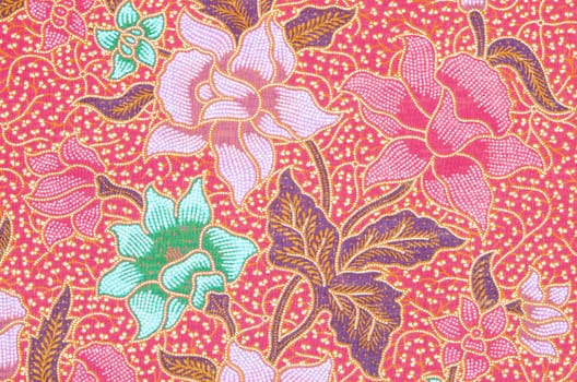 Abstract bright textile in batik's technique