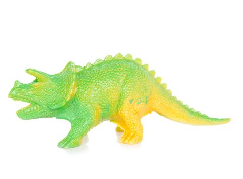 green dinosaur play toy isolated on white background.