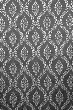 Thai art black wall pattern for background