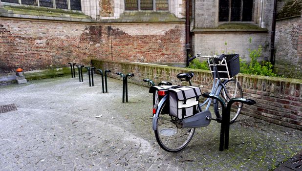 bicyble and lock in brugge Belgium