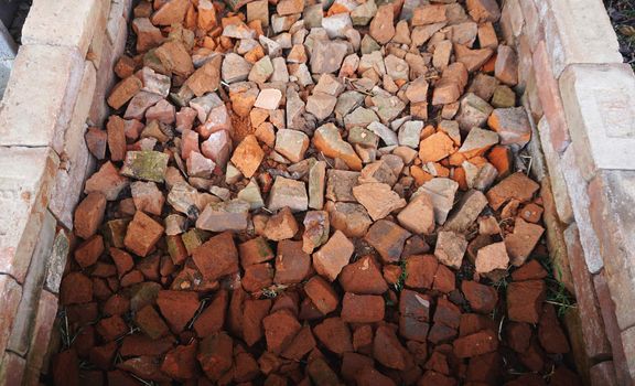 pile of bricks in area for construction                               