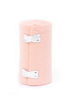 Medical bandage roll on white background.