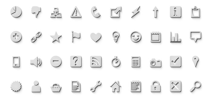 A set of forty very useful web design icons