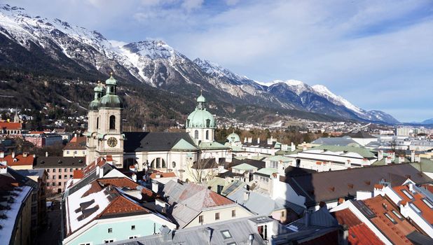 Viewpoints old town city in Innsbruck