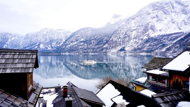 Lake, mountain, village and Life in Hallstatt, Austria