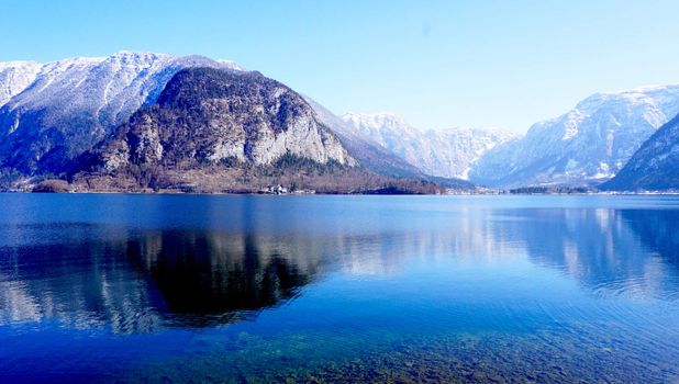 Mountain and lake of Hallstatt in Austria, Eastern Europe