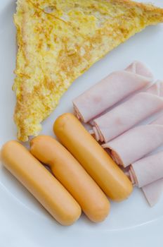 Big set of american breakfast, cuisine