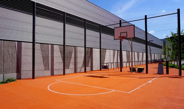 Basketball court sport outdoor public horizontal