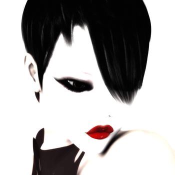 Digital Illustration of a female japanese Face