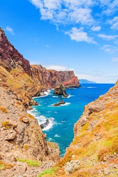 Mountainous landscape - peninsula Ponta de Sao Lourenco - east of Madeira