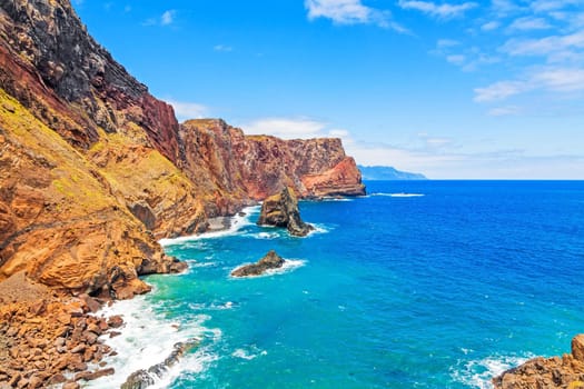 Mountainous landscape - peninsula Ponta de Sao Lourenco - east of Madeira