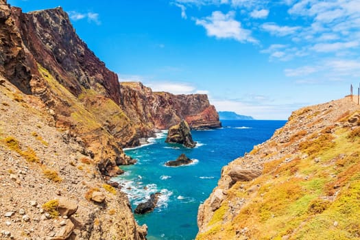 Mountainous landscape - peninsula Ponta de Sao Lourenco - east of Madeira