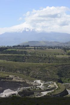 Latin American picturesque green mountains view.