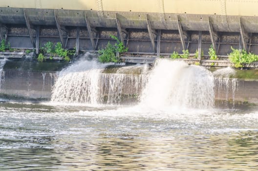 Photo of an old hydroelectric power plant produces clean, renewable energy.