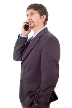 young business man on the phone, isolated