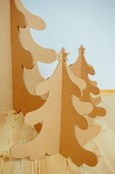 Christmas Tree Made Of Cardboard. Unique Trees. New Year