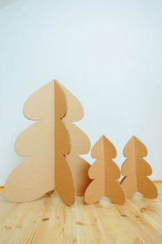 Christmas Tree Made Of Cardboard. Unique Trees. New Year