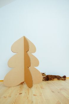 Christmas Tree Made Of Cardboard. Unique Trees. New Year