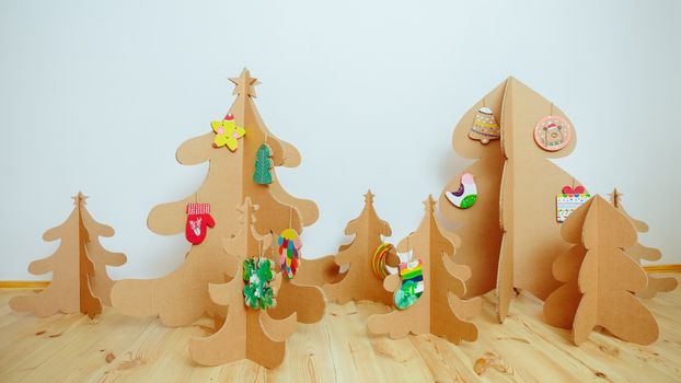 Christmas Tree Made Of Cardboard. Unique Trees. New Year