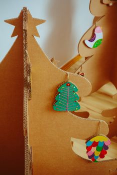 Christmas Tree Made Of Cardboard. Unique Trees. New Year