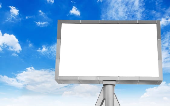 Blank billboard on blue sky for your advertisement