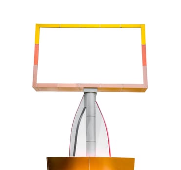Blank billboard isolated on white background for your advertisement. clipping path.