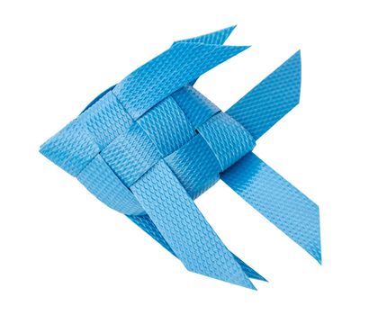plastic recycle to fish weave for kids toy. isolated on white background. clipping path.