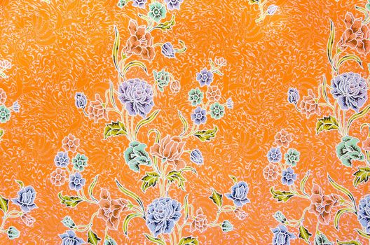 Colorful batik cloth fabric background