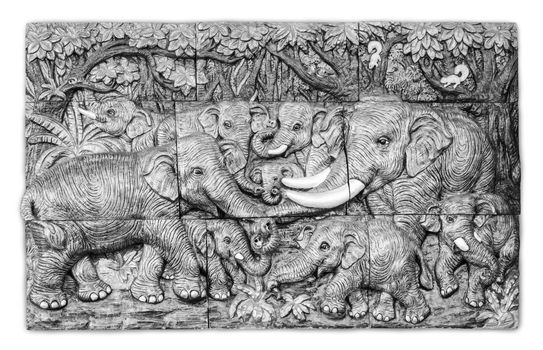 Stone carved elephants from Thailand