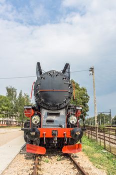 Old steam locomotive on a sidetrack